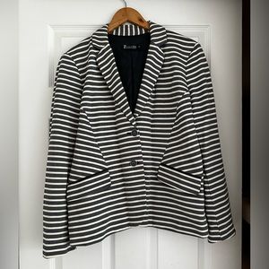 New York and Co Blue and white striped blazer - size 14